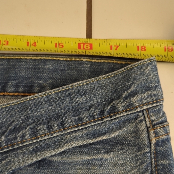 Levi's 514 Blue Straight Leg Distressed Jeans - Picture 4 of 7